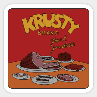 Krusty Brand Pork Products on Table Sticker